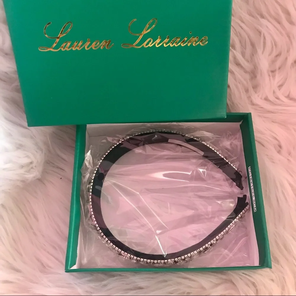 Lauren Lorraine Crystal Embellished Headband Rhinestone Bridal Wedding Glam